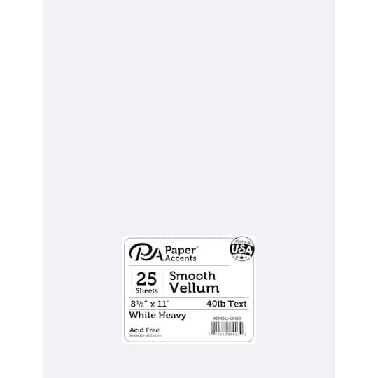 PA Paper&#x2122; Accents White Heavy 40lb. Smooth Vellum Paper Pad, 8.5&#x22; x 11&#x22;